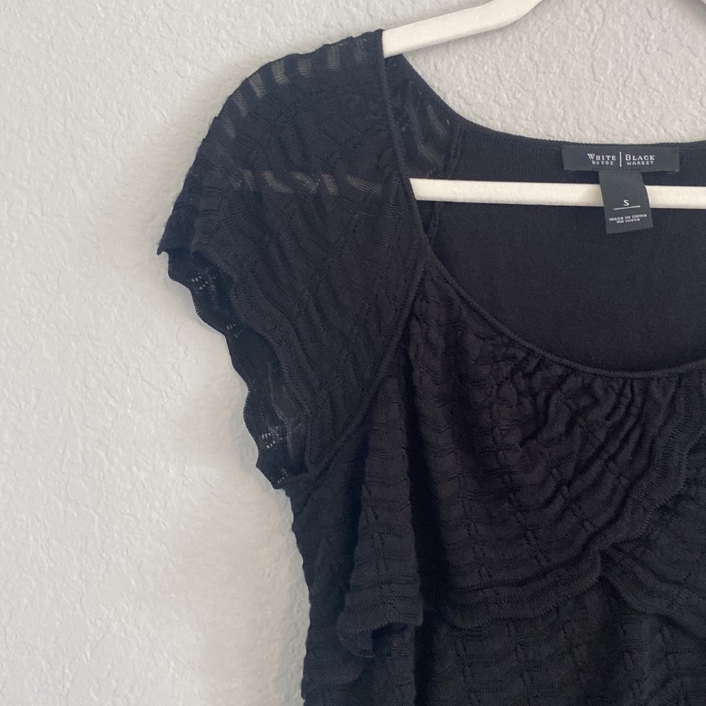 Sexy black heavy lacy sweater